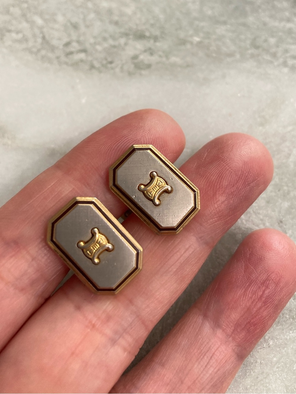 Celine Cuff Links + Tie Clip Set Vintage - Picture 2 of 6